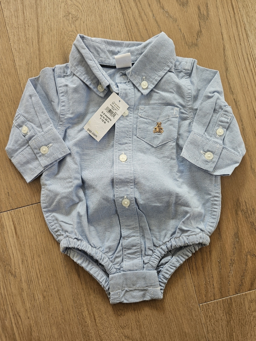 NWT Baby Oxford Button Up Bodysuit